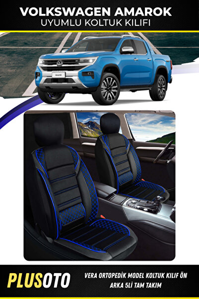 PlusOto مجموعة أغطية مقاعد السيارة المتوافقة مع سلسلة فولكس فاجن أماروك باللو...