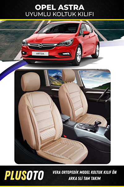 PlusOto Opel Astra Compatible Vera Series Beige Car Seat Cover Set of 5 M-584