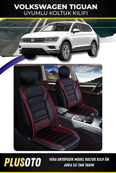PlusOto مجموعة أغطية مقاعد السيارة المتوافقة مع سلسلة فولكس فاجن تيجوان باللو...