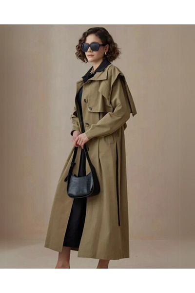 OlaLady Women's Buttoned Vest Cotton Canvas Trench Coat