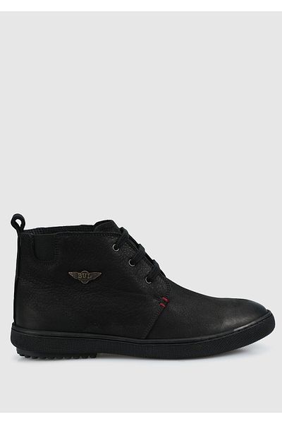 Bulldozer Black Leather Men's Boots