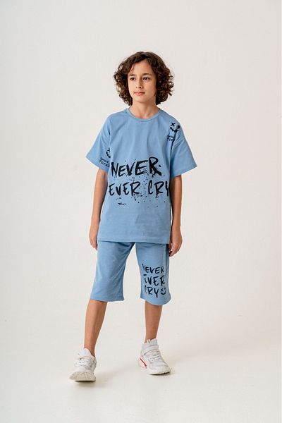Albino ALBİNO 258-04-25 COSTUME BĂRBAȚI CU SHORT NEVER EVER CRY IMPRIMAT 9/12 ANI