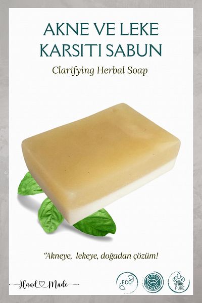 Minia Bahçe Bitki ve Sanat Atölyesi 115Gr Natural Acne, Anti-Pimple and Blemish Handmade Soap