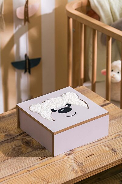 Eq deco Sevimli Teddy Kumaş Detaylı Ahşap Ayı Figürlü Masa Üstü Organizer Çok...