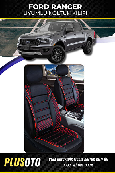 PlusOto مجموعة أغطية مقاعد السيارة المتوافقة مع سلسلة فيرا من فورد رينجر بالل...
