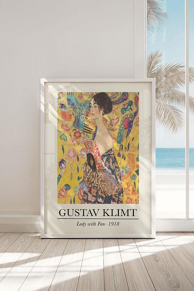 Buka Shops Tablou premium Gustav Klimt „Grădina de flori” în rame: Tablou artistic în rame
