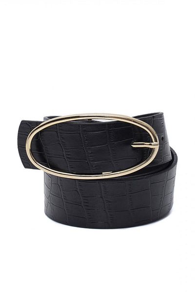 Paçuli Moda Patchouli Women's Oval Buckle Belt 20053