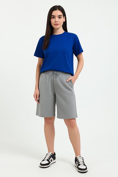 OXVİN Relax Return Folded Leg Waist Lace up Oversize Bermuda Women's Shorts