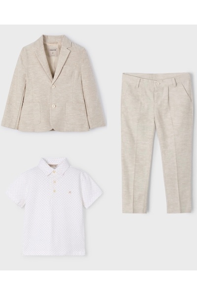 MAYORAL LİMi erkek çocuk yumuşak dokulu ceket pantolon polo yaka t-shirt 3 pa...
