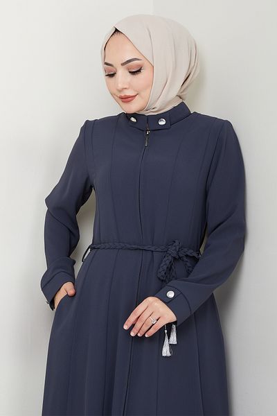 InStyle Sivya Collar Button Girdle Knitted Dark Gray Ferace