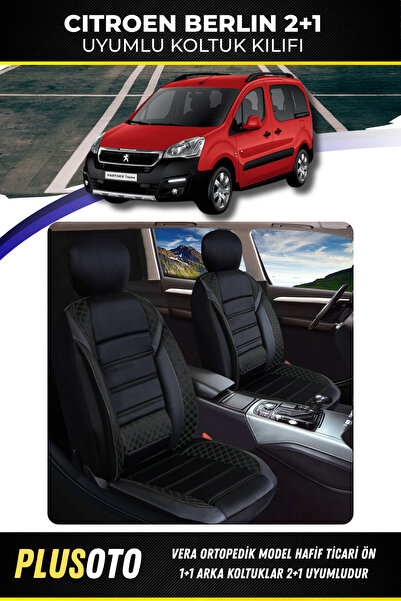 PlusOto Citroen Berlingo (2+1) Commercial Compatible Vera Series Black Car Se...