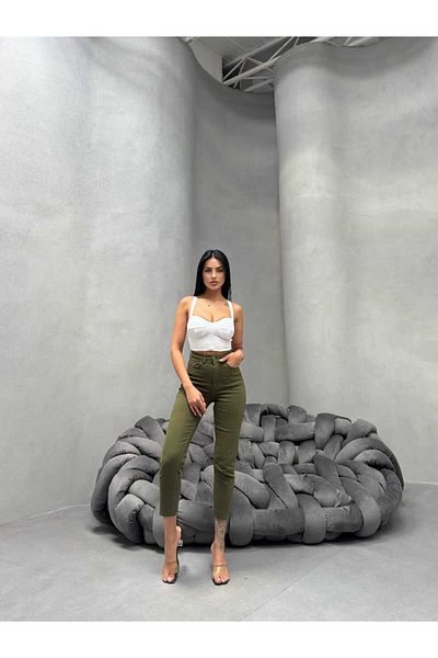 Pelin Jeans Mom Jeans Cut Green (Lycra)