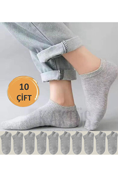 YASYAS 10 perechi de șosete unisex din bumbac material elastic gri