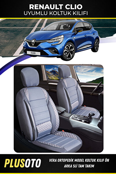 PlusOto مجموعة أغطية مقاعد السيارة المدخنة المتوافقة مع سلسلة فيرا من رينو كل...