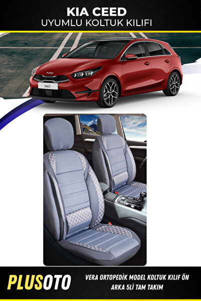 PlusOto مجموعة أغطية مقاعد السيارة المدخنة المتوافقة مع سلسلة Vera من Kia Cee...