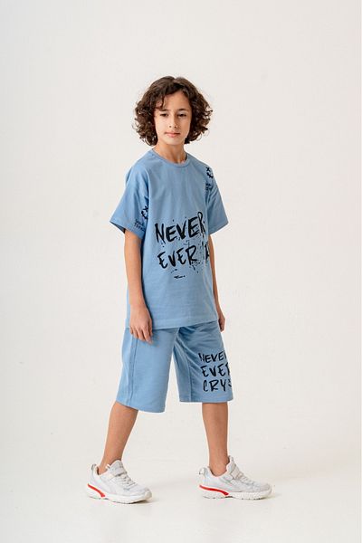 Albino ALBİNO 258-04-25 COSTUME BĂRBAȚI CU SHORT NEVER EVER CRY IMPRIMAT 9/12 ANI