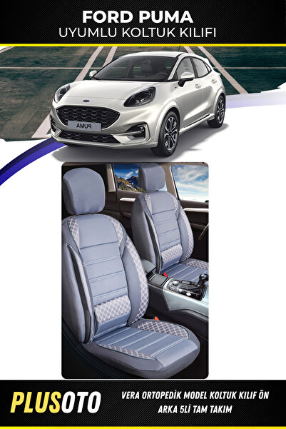 PlusOto مجموعة أغطية مقاعد السيارة المدخنة المتوافقة مع سلسلة Vera من Ford SU...