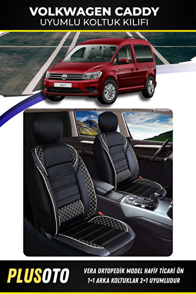PlusOto مجموعة أغطية مقاعد السيارة المتوافقة مع سلسلة Vera من Volkswagen Cadd...