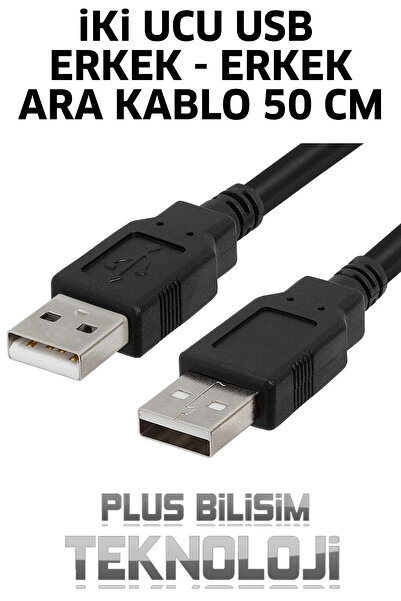Plus Bilişim Usb ara kablo, iki ucu erkek kablo, 50 cm soğutucu ara kablo, us...