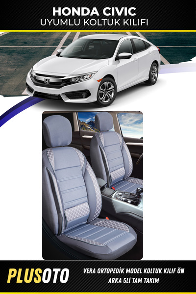 PlusOto مجموعة أغطية مقاعد السيارة المدخنة المتوافقة مع سلسلة Vera من Honda C...