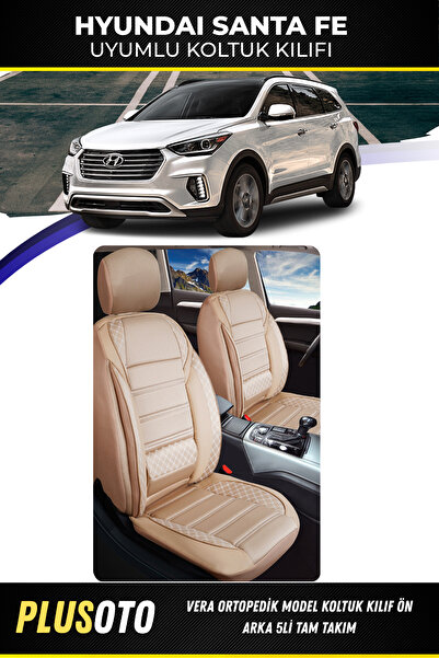 PlusOto مجموعة أغطية مقاعد السيارة باللون البيج المتوافقة مع سلسلة Vera من Hy...