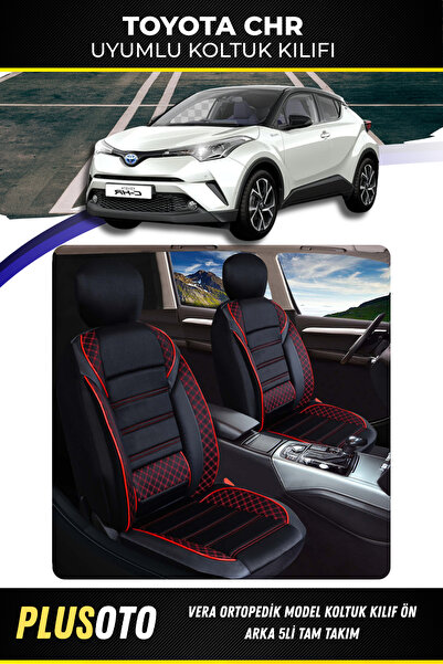 PlusOto مجموعة أغطية مقاعد السيارة المتوافقة مع Toyota C-Hr من سلسلة Vera بال...