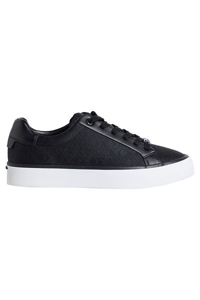Calvin Klein Women's Platform Sole Lace-Up Model Ck Embroidered Black Sneaker Hw0Hw02412-Beh