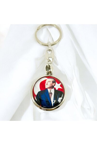 biuti Colorful Ataturk Keychain, Double Sided Curved