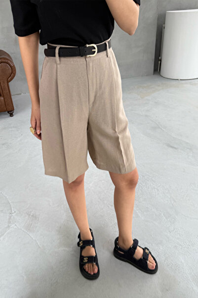 Seda Yalçın Atelier Σορτς βερμούδας με μίξη λινό βιζόν