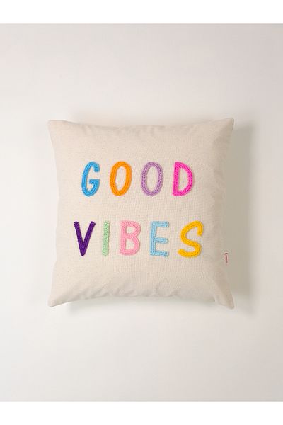 Galia Tasarım Κάλυμμα μαξιλαριού Good Vibes Motto Punch - Πολύχρωμο