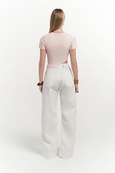 MAI STUDIOS CO. Прозорі джинсові штани Trixie Ecru