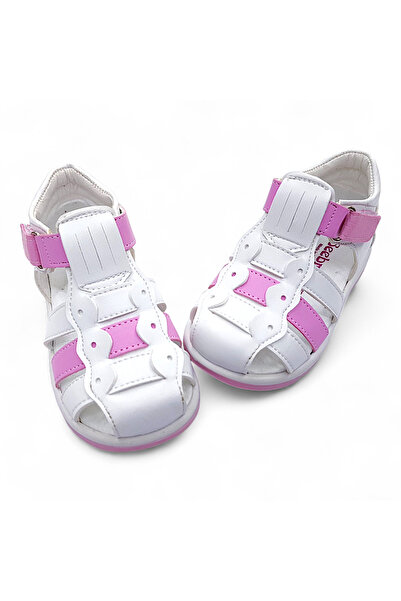 BEEBRON صنادل لتقويم العظام للفتيات الصغيرات والأطفال باللون الأبيض والوردي K...