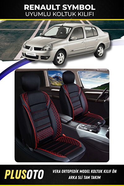 PlusOto مجموعة أغطية مقاعد السيارة المتوافقة مع رينو سيمبول من سلسلة فيرا بال...