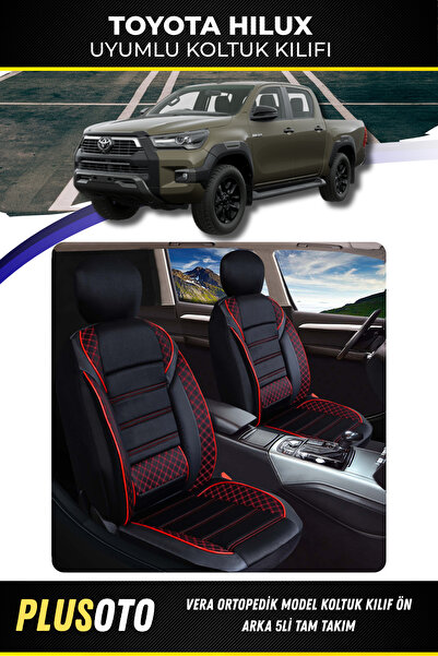 PlusOto مجموعة أغطية مقاعد السيارة المتوافقة مع سلسلة Vera من Toyota Hilux با...