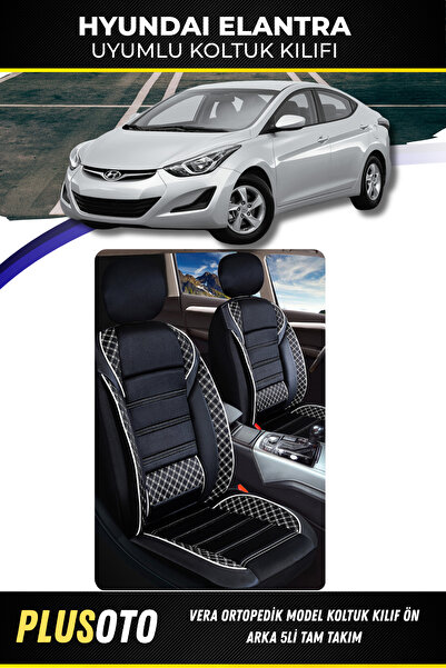 PlusOto مجموعة غطاء مقعد السيارة المتوافقة مع سلسلة Vera من Hyundai Elantra ب...