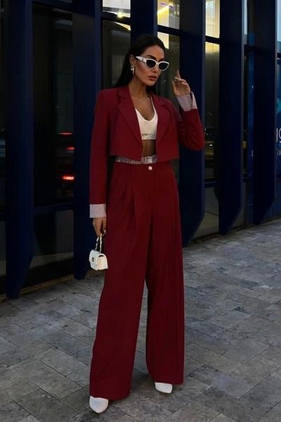 nedo7 Garni Detailed Crop Jacket Suit 10075