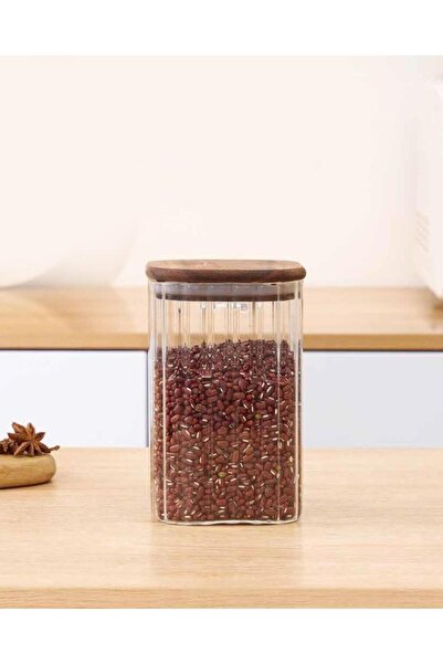 ÇIRPAN EV LİNE AKASYA CAM KARE KAVANOZ 1350ML