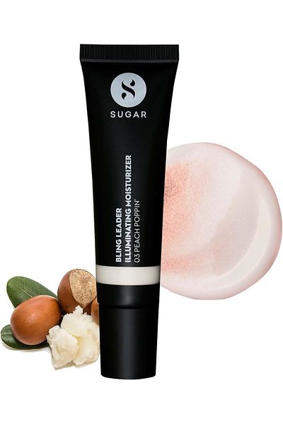 SUGAR Cosmetics Bling Leader Illuminating Moisturizer - 03 Peach Poppin' - Warm peach with a pearl f