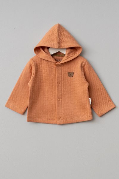 Bebitof Cute Figures Patterned Hooded Cotton Baby Cardigan