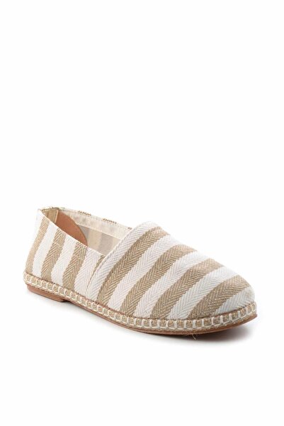 Bambi Beige Striped Women's Espadrille K01534100018