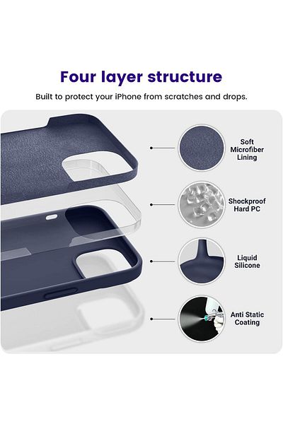 Generic Silicone Case Cover Compatible with iPhone 14 6.1 inch , Ultra Slim Fit with Full Body Protection