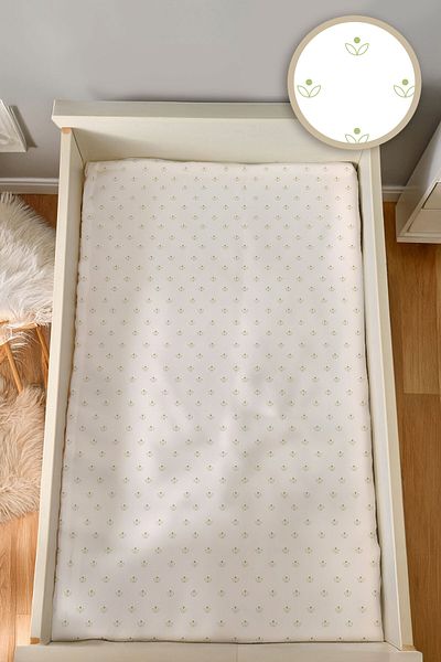 Homamia 100% Cotton Baby Fitted Sheet (100X150 + 25cm) Floral