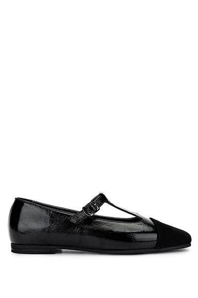 Tamer Tanca Women's Genuine Leather Black Ballerina Shoes