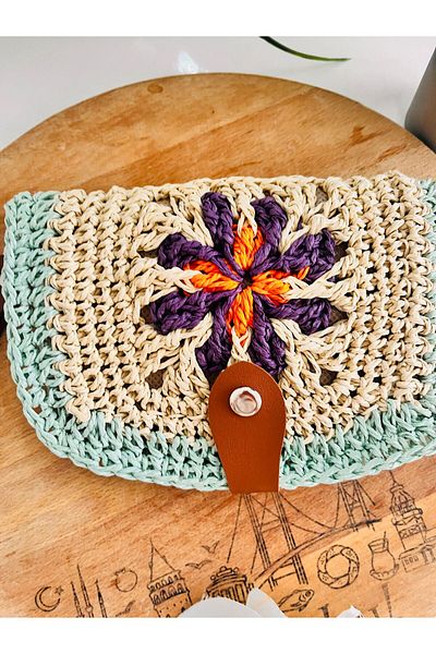 PİNKBAG Handmade Wicker Star Model Wallet