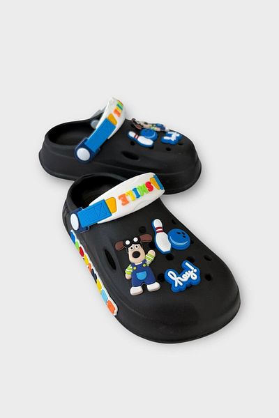 Liger Children's Daily Orthopedic Non-Slip Sole Figured Sandals Slippers Black