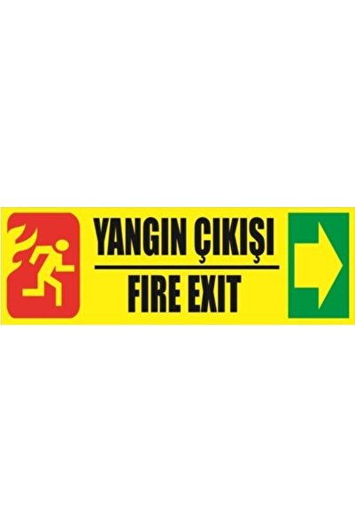 ünalgrup Fosforlu Fotolümen Levha Yangın Çıkışı Fire Exıt Yönlendirme Sağ Ok ...