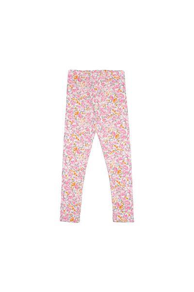 LOVETTI Girl's Ecru Zmn Pink Floral Patterned Tights