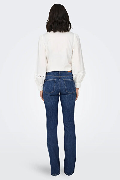 ONLY Women's Mid Waist Wide Leg Blue Jeans - 15337824