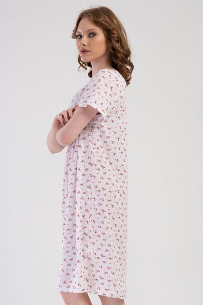 VİENETTA Women's Short Sleeve Salmon Nightgown 100% Cotton C7T7N7O161