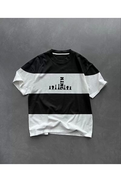 CVS Unisex Crew Neck Printed Piece Oversize T-Shirt - Black